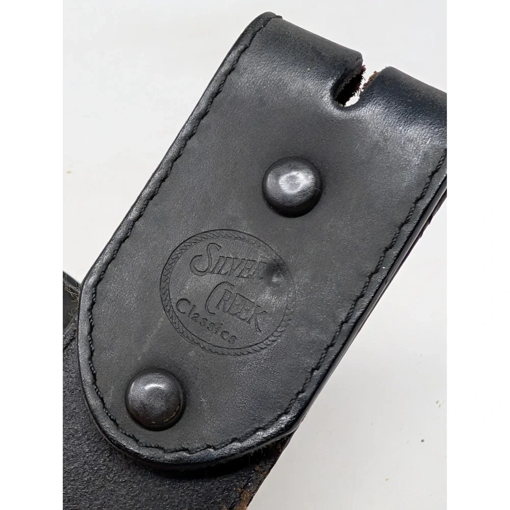 Silver Creek Classics Mens 32 Black Leather Western Woven Embroidered Belt 5A103